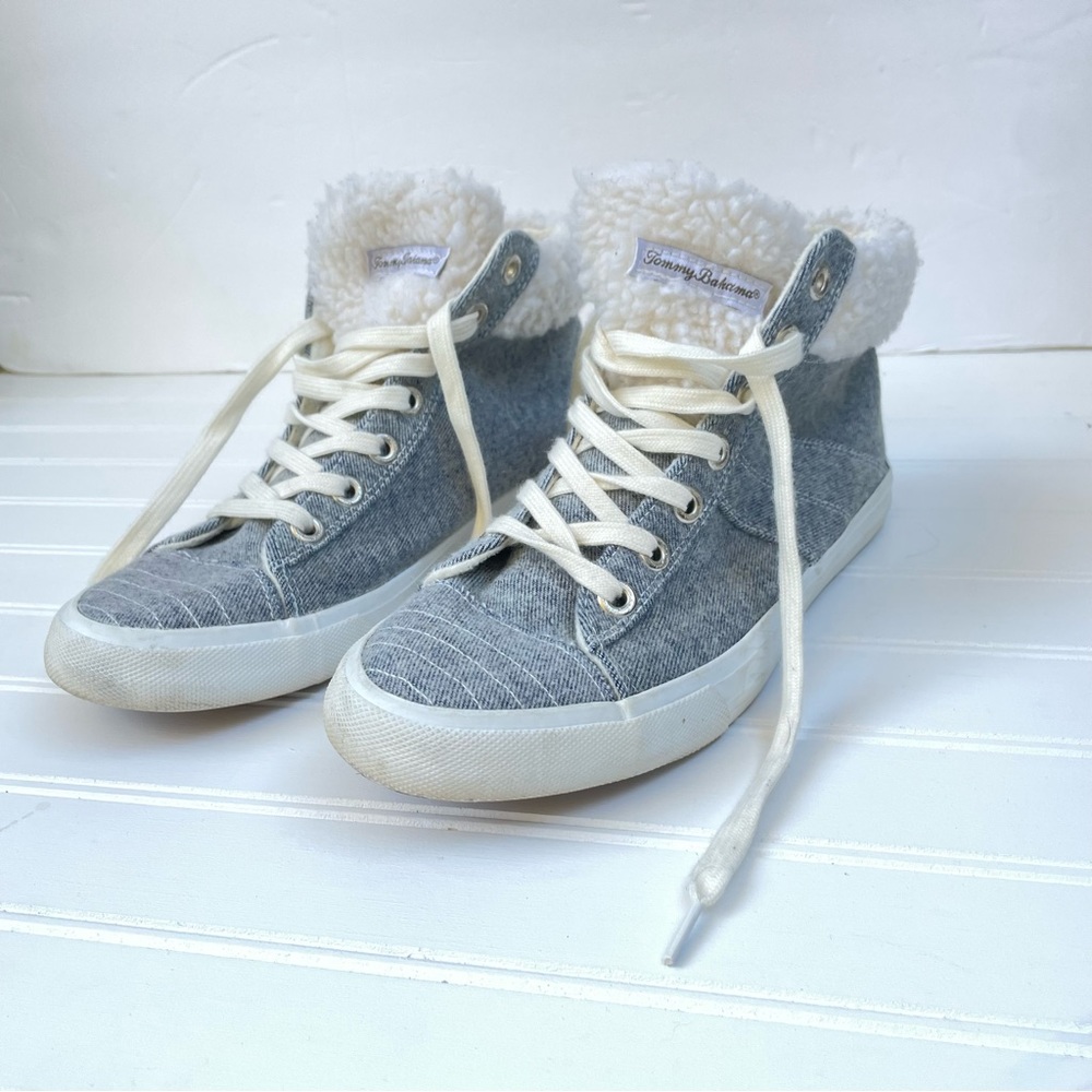 Tommy Bahama Faux Shearling High Top Sneakers Size 9